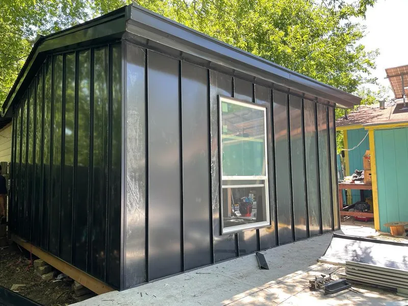 Black standing seam metal wall panels for Metal Roof Installation in Valley Park